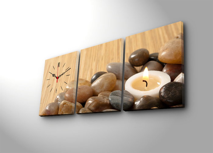 Wallity Reloj de Pared de Lienzo Decorativo 3P3040CS-63 (3 Piezas)